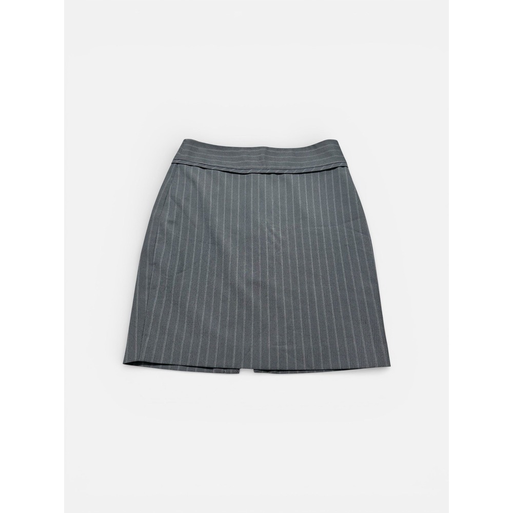 Calvin Klein Women's Gray Pinstripe Pencil‎ Skirt Size 4 Career Office Back Zip